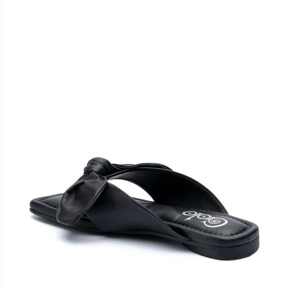 New Golo Bowthong black exaggerated bow meticulously draped flow flip flop 6.5 - Picture 3 of 6